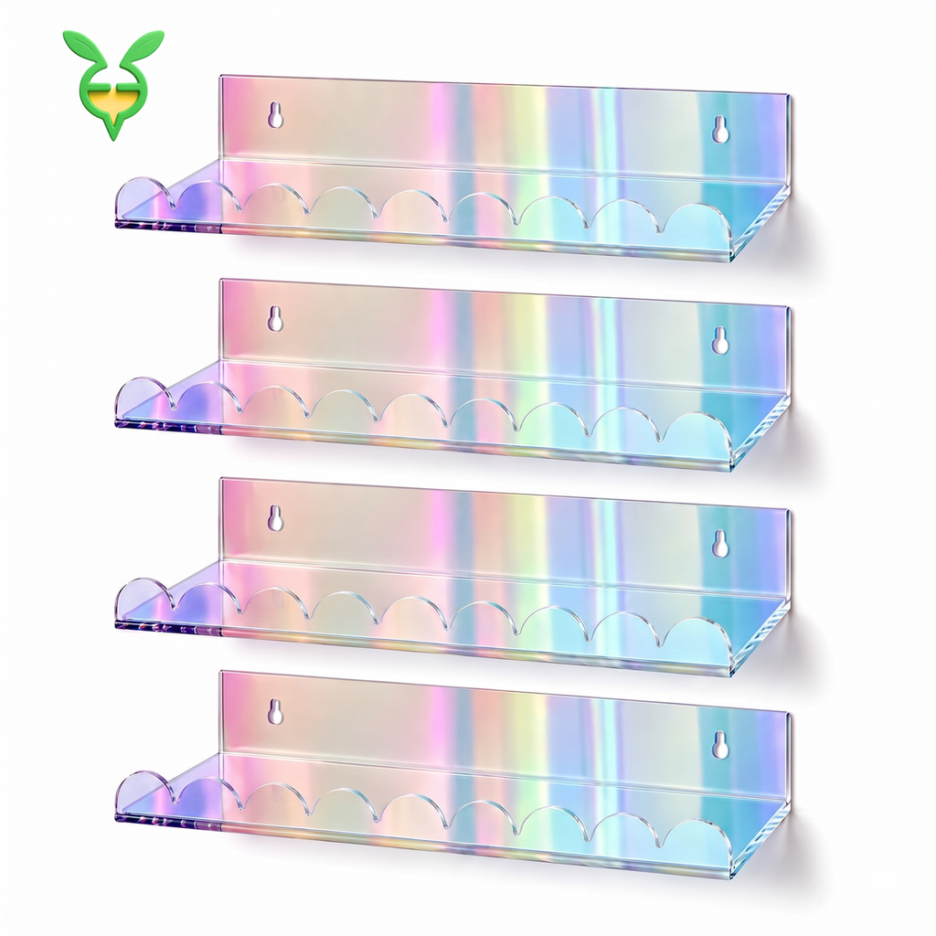 Acrylic Iridescent Rainbow Shelves