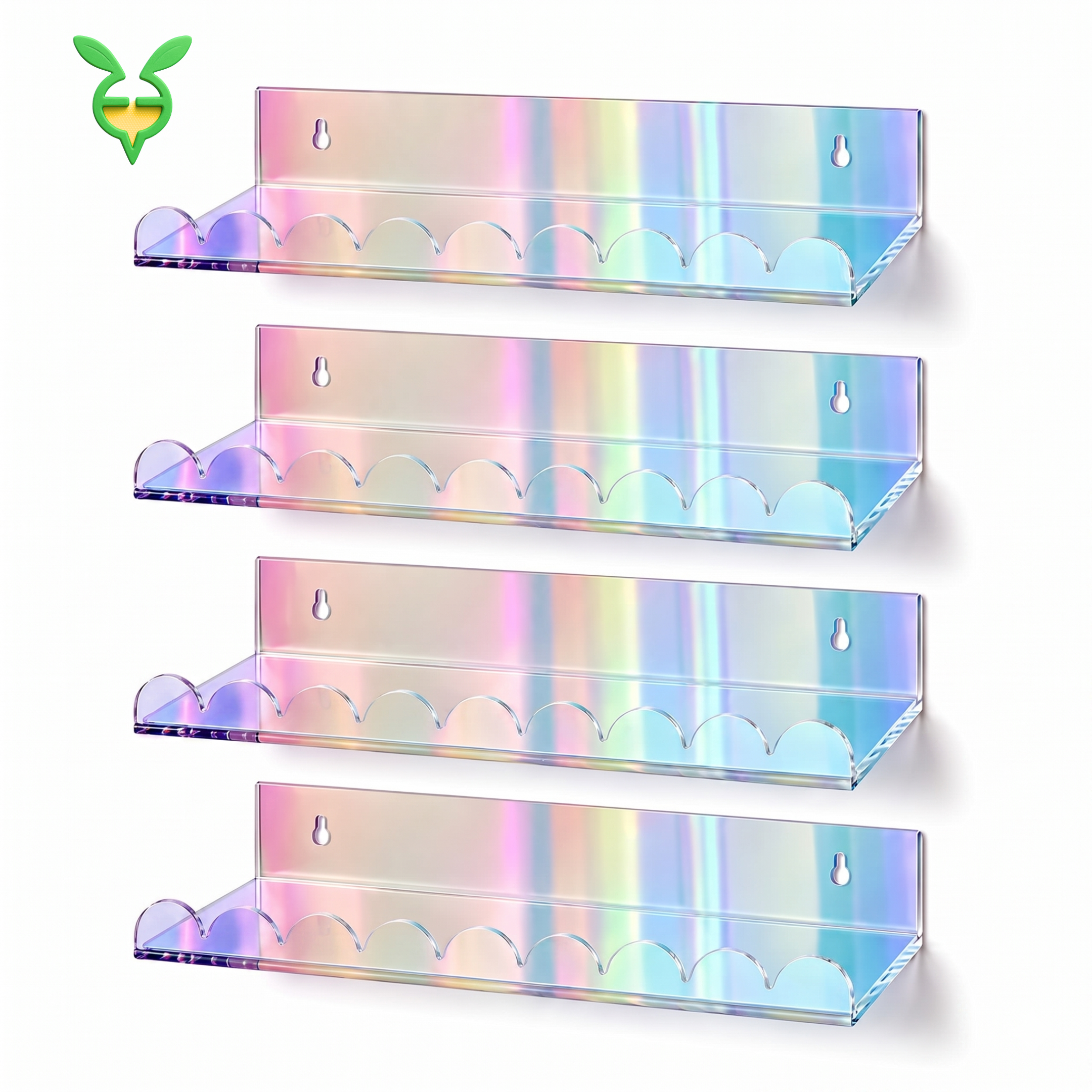 Acrylic Iridescent Rainbow Shelves