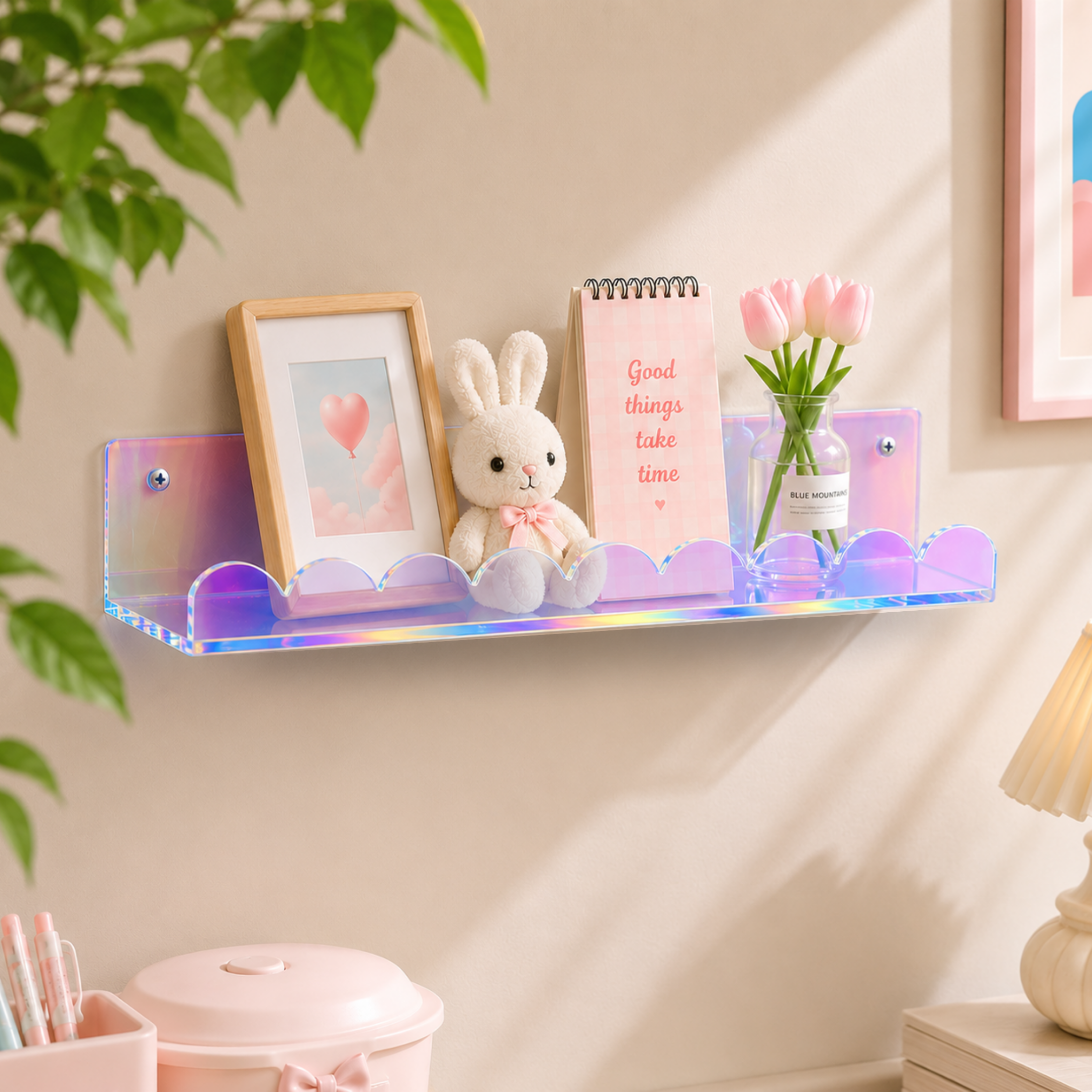 Acrylic Iridescent Rainbow Shelves